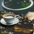thumbnail image 3 of Ambesonne Spring Fitted Round Tablecloth, Sakura Butterflies Print, 40"- 44" Diameter, Dark Orange and Laurel Green, 3 of 5