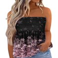 thumbnail image 1 of Women‘s Strapless Tank Tops Sleeveless Pleated Gradient Color Ladies Summer Boho Print Loose Fit Pullover, 1 of 6