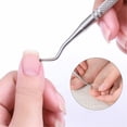 thumbnail image 3 of Tkrady 3Pcs Double Head Stainless Steel Dead Skin Push Dead Skin Exfoliating Nail Polish Steel Push Nail Art Tools,Silver, 3 of 5