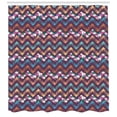 thumbnail image 3 of Colorful Shower Curtain, Natural Theme Orchids with Wavy Lines Abstract Zig Zag Shapes, Fabric Bathroom Set with Hooks, 69W X 70L Inches, Fuchsia Sea Blue and Pale Rust, by Ambesonne, 3 of 3