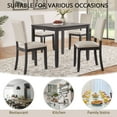 thumbnail image 3 of Modern 4-Person Dining Set with 4 Chairs, 5-Piece Wooden Set, for Living Room, Kitchen, Dining Room, Antique Black + Beige, 3 of 9