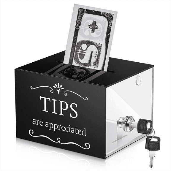 Tip Jars for Money 6 X 4 5 Inch Collection Box with Lock Donation Suggestion Storage Raffling
