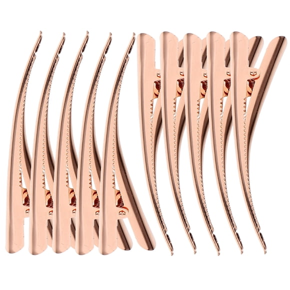 SOPOTUTU 10Pcs Rose Gold Hairdresser Sectioning Clips Non Slip Large Hair Clips for Styling Thick Or Thin Hair