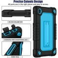 thumbnail image 4 of for TCL Tab 8 V/Tab 8 SE (6048E) Tablet Case Soft Silicone Rubber Heavy Duty Hybrid Had Back Shell Protection Shockproof Kids Friendly with Built in Stand Shoulder Strap (Black+Blue), 4 of 7
