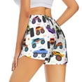 thumbnail image 4 of Picia Cartoon Monster Trucks1 Pattern Women's 2 in 1 Athletic Running Shorts High Waisted Workout Casual Gym Sweat Shorts with Comfy Liner Zipper Pockets-Medium, 4 of 9