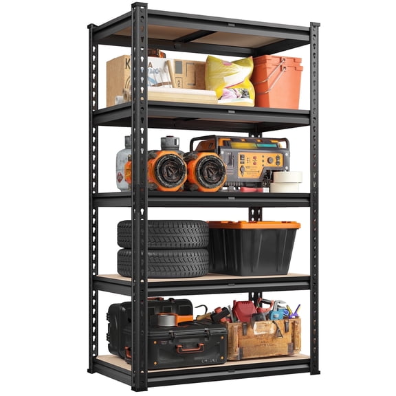 REIBII 5 Tier Garage Shelving Heavy Duty 2000LBS Storage Shelves Units,28"Lx12"Wx60"H