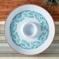 thumbnail image 3 of INFUSE 16" Lebrillo Pattern Melamine Chip & Dip Serving Platter for Outdoor Parties Entertaining, Aqua, 3 of 4
