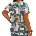 thumbnail image 4 of CLOOCL Plus Size Shirts for Women Cartoon Pattern 3D Printed Short Sleeve Pullover, 4 of 6