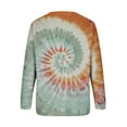 thumbnail image 5 of CLOISE Sweatshirt Women Tie Dyed Oversized Sweatshirts Crew Neck Long Sleeve Hoodies Shirts Orange Basic Tops Fall Loose Y2k Clothes L, 5 of 5