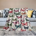 thumbnail image 2 of Nawypu Butterfly Blanket Pink Super Soft Warm Butterfly Throw Blanket - Lightweight Cozy Flannel Flower Throw Blanket Bed Couch Sofa Office Decor, Gift for Girl and Women, 2 of 6