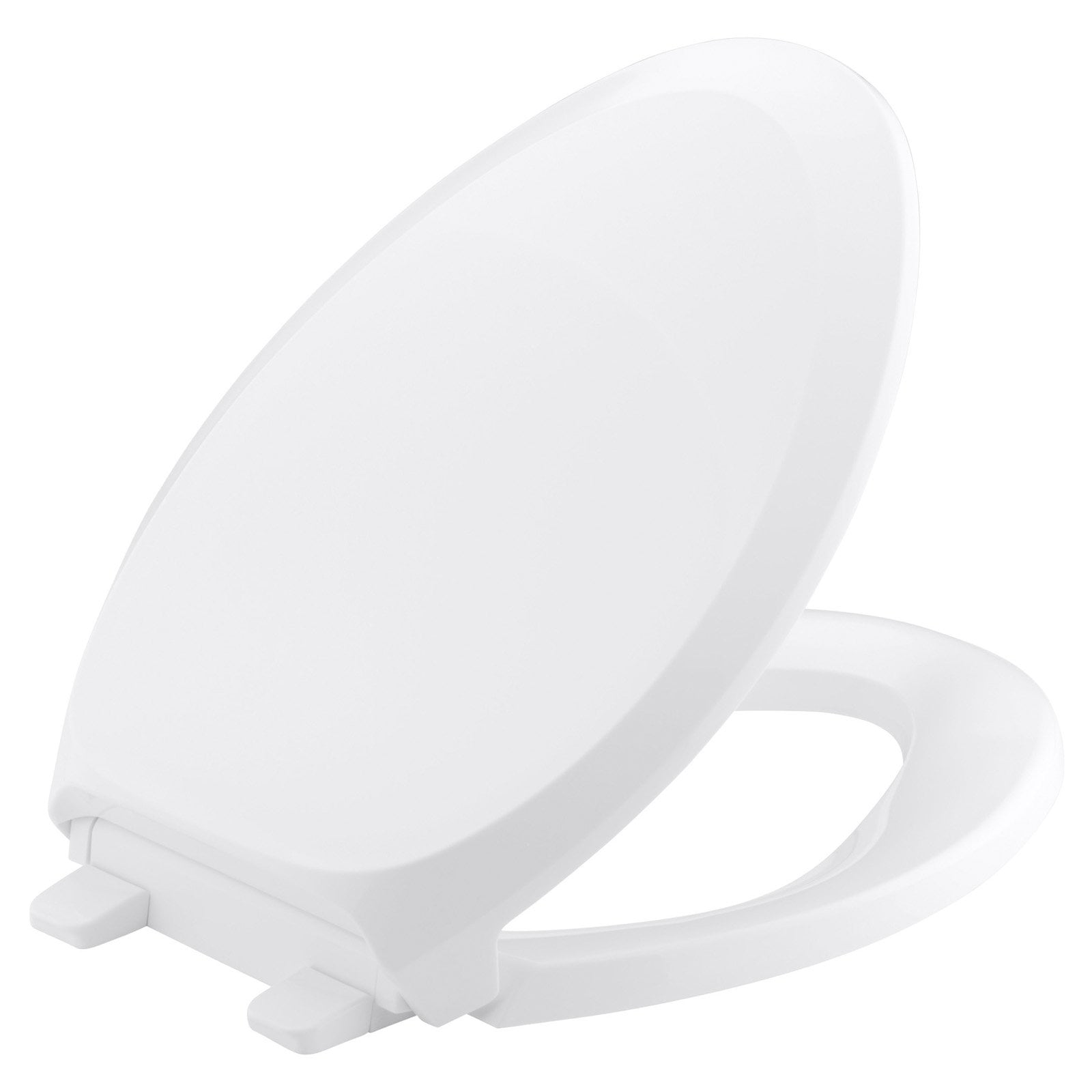 LDR 050 1020WT-SC Slow Closing Plastic Toilet Seat for Round Toilets Solid White 