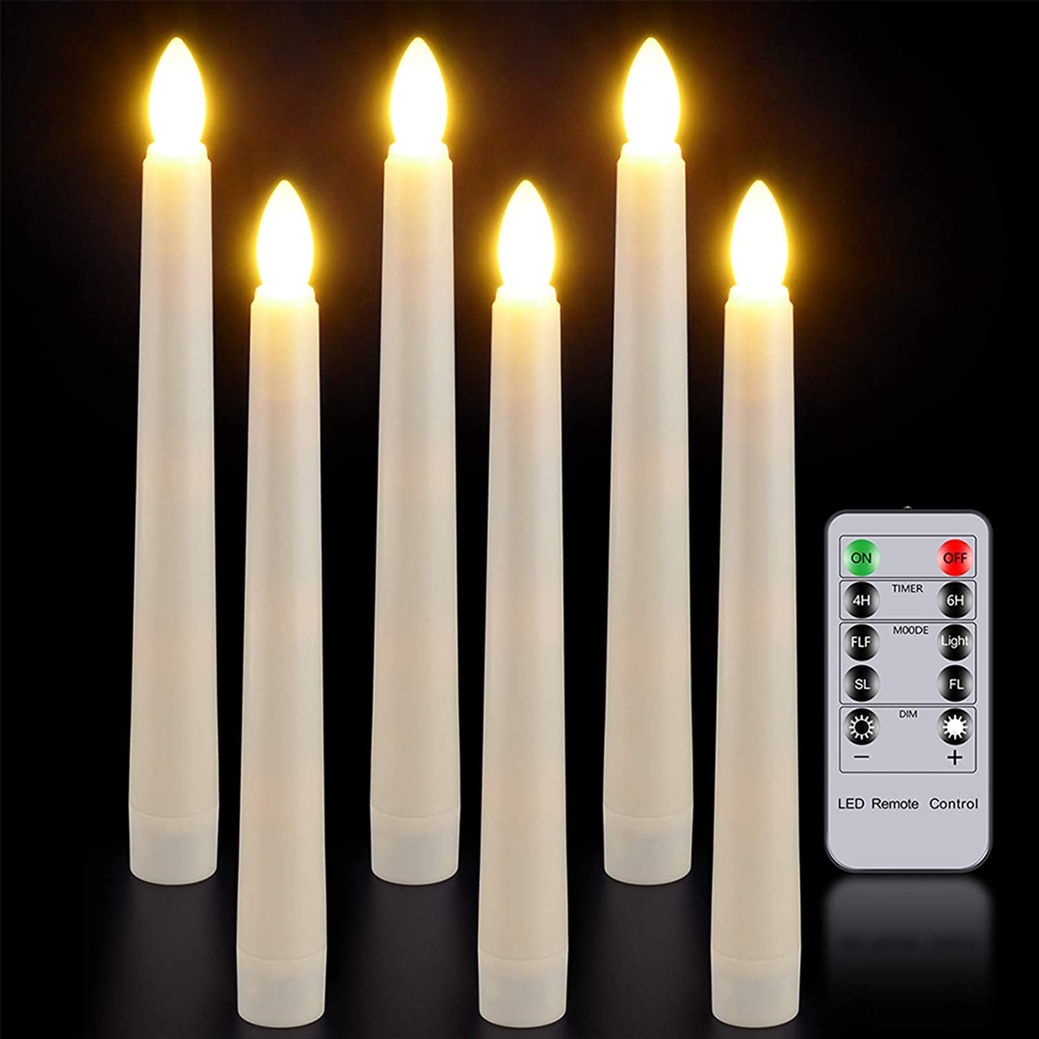 6pcs Valentine's Day Romantic Flameless LED Electronic Candle Light Remote Timer 