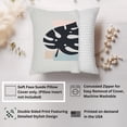 thumbnail image 2 of Ethan Taylor Botanical Throw Pillow Soft Cushion Cover 'Monstera Leaf Botanicals Monstera Leaves' Bohemian Pattern Decorative Square Accent Pillow Case, 18x18 Inches, Black, Pink, 2 of 5