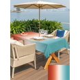 thumbnail image 5 of Outdoor Tablecloth with Umbrella Hole for Patio/Picnic/Party/Camping, Red Light Blue Ombre Waterproof Table Cloth Rectangle Table Cover Washable, Abstract Modern Art Aesthetics (52"x 70"), 5 of 8