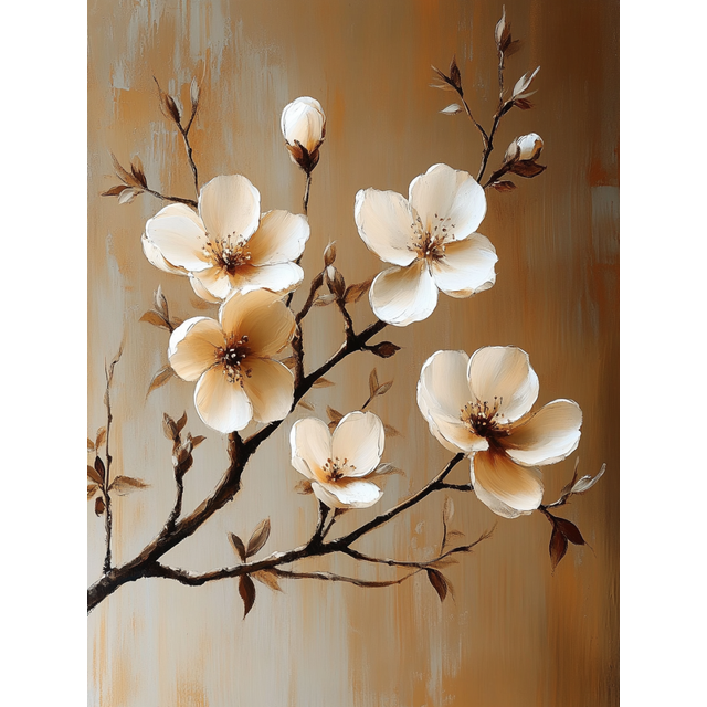 Qisvanset 12x16 Inch Blossom Tree Branch Canvas Wall Art, Minimalist Botanical Spring Art Bedroom Home Decor