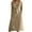 Khaki, variant on qolati Sundress for Women 2025 Summer Tie Front Ruched Crew Neck Sleeveless Midi Dresses Beach Vacation Clothes Casual Flowy A-Line Long Tank Dresses