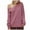Pink, variant on LBLOE Women's Sweaters Casual Long Sleeve Crewneck Solid Color Patchwork Pullover Knit Sweater Tops Pink