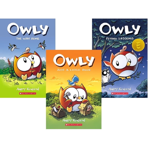 Owly Series 3 Book Set Paperbacks by Author Andy Runton - The Way Home, Just a Little Blue, and Flying Lesson
