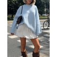 thumbnail image 2 of Women Autumn Winter Knit Sweater Long Sleeve Crew Neck Oversized Sweatshirts Casual Knitwear, 2 of 7