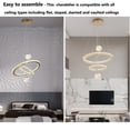 thumbnail image 3 of Miumaeov Modern LED Chandeliersr 2 Rings Dimmable Luxury Stainless Steel Ceiling Light for Dining Room Foyer Entryway Living Room, 3 of 16