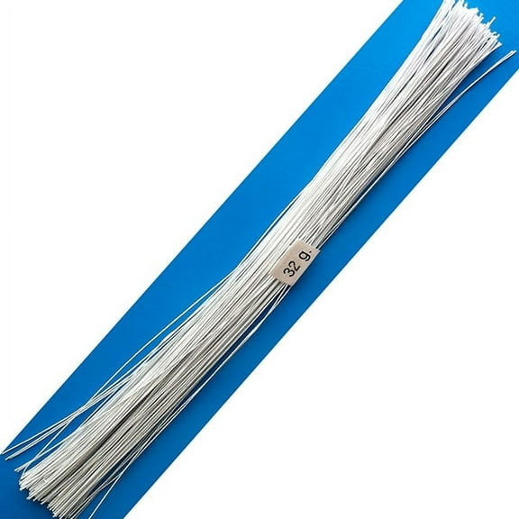 32 Gauge White Cotton Covered Floral Wire - 130 feet per bundle (39.6m) in 12 inch (30.5cm) lengths