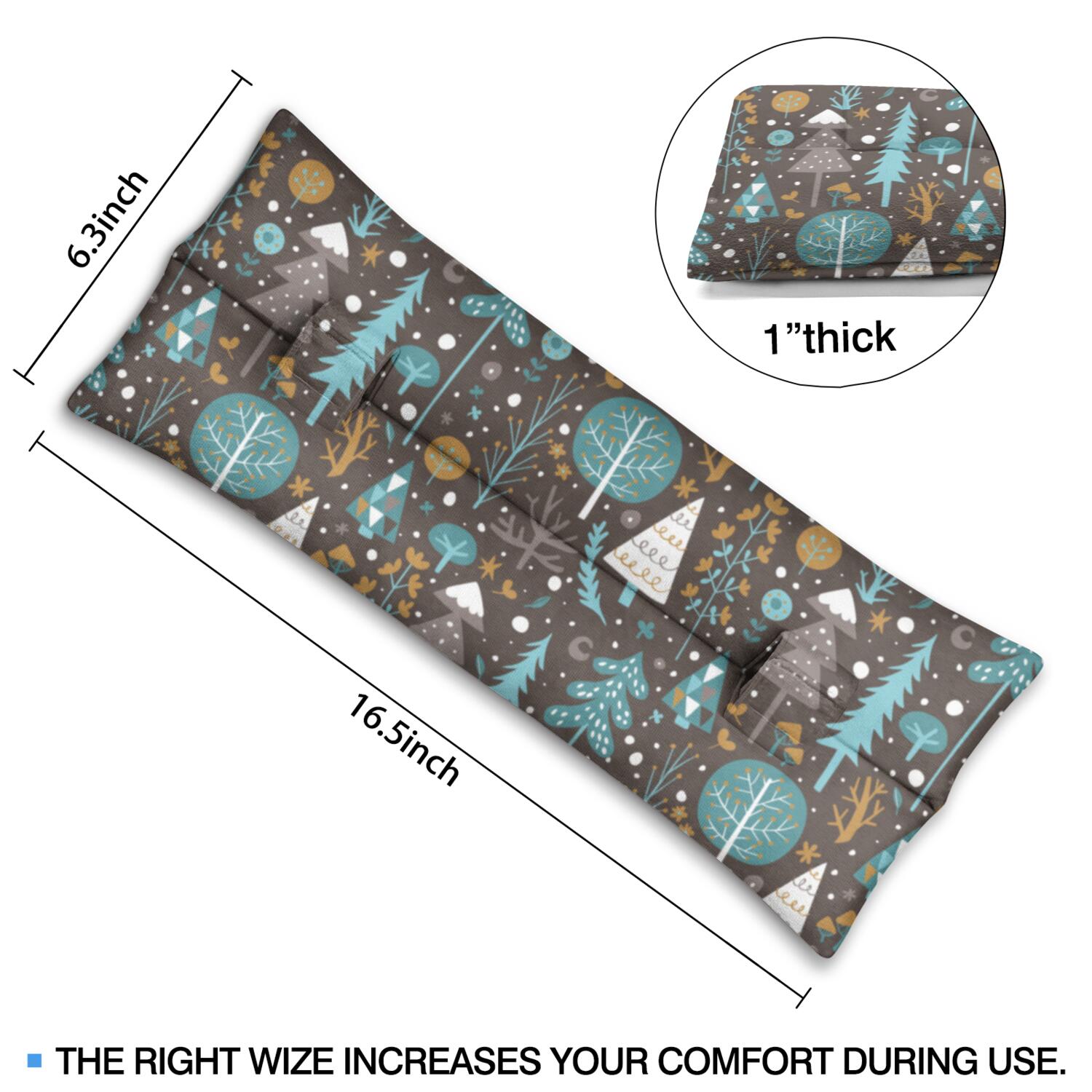 Retro Style Mastectomy Pillow - Post Heart Surgery Seatbelt Cushion, Floral Chest Protector with Double Hook Straps, Artistic Home Accent