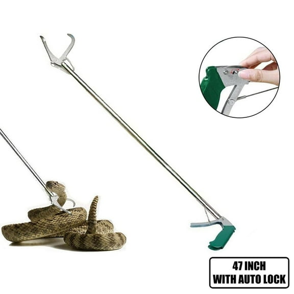 AYAMAYA 47inch Extra Heavy Duty Snake Tongs, Standard Aluminum Alloy Professional Rattlesnake Grabber Catcher Tool with Lock