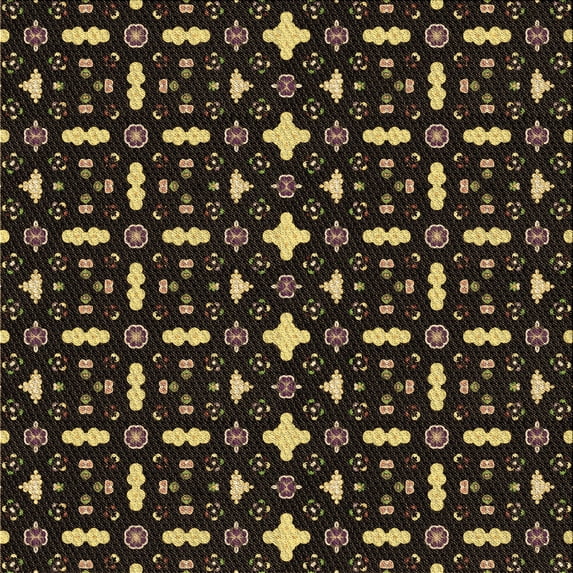 Ahgly Company Indoor Square Patterned Night Black Area Rugs, 4' Square