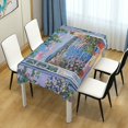 thumbnail image 4 of Yayeee Tablecloths 54" x 54" Rectangle Wrinkle Resistant Party Table Cover, Blue Floral Window, 4 of 8