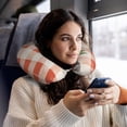 thumbnail image 6 of Travel Pillow Memory Foam, Head Neck Support Airplane Pillow For Traveling, Car, Home, Travel Neck Flight Pillow 12 Inches Buffalo Plaid Bunny Carrot Easter, 6 of 8