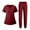 Wine_19#824C, variant on Garbnen Medical Scrubs Set for Women Stretch V-Neck Womens Scrubs & Cargo Pants Nursing Uniform with Pockets