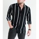 thumbnail image 1 of Camisa de hombre Top a cuadros con rayas Color rojo amarillo 2024 Nueva superventas Moda Casual Sencilla Primavera Verano 6XL, 1 of 6