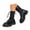 Black, variant on UngA Womens Combat Boots Style Mid-Calf Boots Lace Up Side Zipper Boots Women White,Size 6.5