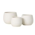 thumbnail image 4 of Sullivans Creamy Speckled Round Ceramic Planter Set of 3, 6"H, 5"H & 4.5"H Off-White, 4 of 6