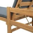 thumbnail image 6 of Christopher Knight Home Patio Wood Chaise Lounge Chair with Adjustable Backrest and Cushion, Dark Grey, Set of 2, 6 of 10