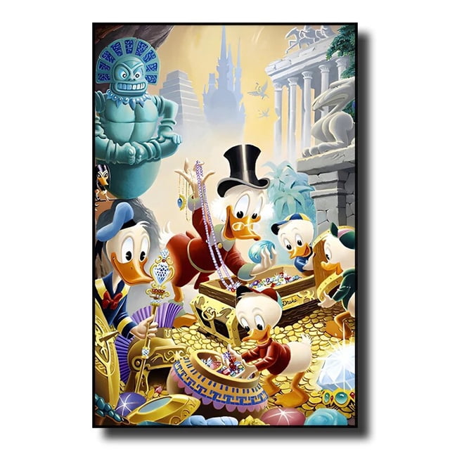 Pintura decorativa de lienzo de personaje clásico de Disney, cartel de Arte de estrella de película de dibujos animados del Pato Donald, decoración de pared moderna para el hogar, Mural