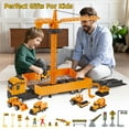 thumbnail image 5 of Lictin Construction Vehicles Toys Playset, Alloy Construction Truck with 6  Cars, Crane, Excavator, Tractor, Dump Truck, Forklift, Road Roller, Gift for 3-5 Year Toddlers Boys, 5 of 8