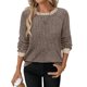 thumbnail image 1 of Camisas de Larga para Mujer, Suéteres, Conjuntos de Otoño, Bloques de Color, Ropa de Invierno, Elegantes, Informales, Suaves. Caqui L, 1 of 7