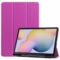 For Samsung Galaxy Tab S7/Tab S7 Tablet Sleeve 11 Inch, Premium Leather Slim and Lightweight with Auto Sleep/Wake Hard Tri-Fold Stand Cover (SM-T870/T875) Purple