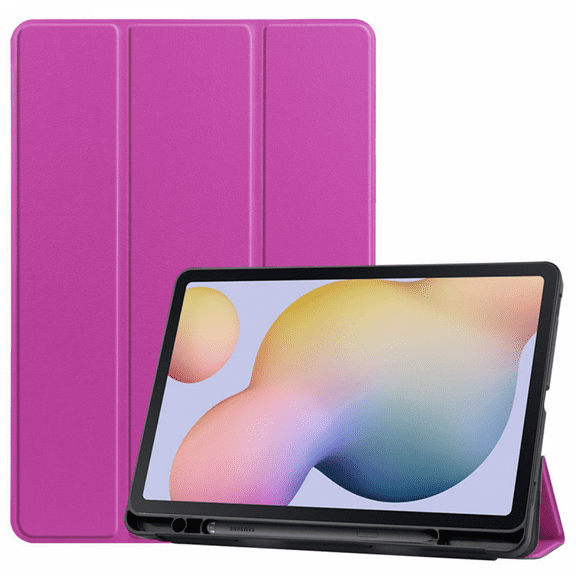 For Samsung Galaxy Tab S7/Tab S7 Tablet Sleeve 11 Inch, Premium Leather Slim and Lightweight with Auto Sleep/Wake Hard Tri-Fold Stand Cover (SM-T870/T875) Purple