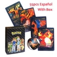 thumbnail image 3 of 27-55Pcs 3D Cards Colorful Shining Gold Silver Black English Vmax Gx Charizard Pikachu Collection Card Kids Toys Gifts, 3 of 5