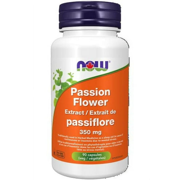 NOW Passion Flower Extract Veg Capsules, 350mg, 90 Count