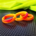 thumbnail image 2 of Neon Orange Yellow Pink Swirl Breathable Silicone Ring 4mm Bandwidth, 2 of 6