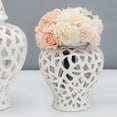 thumbnail image 3 of 28cm White Ginger Jar Glazed Creative Decoration Crafts Ceramic Vase for Table Floral Arrangement, 3 of 7