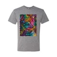 thumbnail image 3 of Colorful Cat Portrait | Cat Lover Owner | Dean Russo Art Animal Lover Mens Premium Tri Blend T-Shirt, Premium Heather, L, 3 of 5
