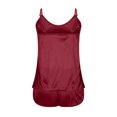 thumbnail image 5 of cfhntfmh Silky Pajama Set for Women Pjs Cami Top and Shorts Satin Solid Color Pj Sets Camisole Loungewear 2 Piece Party Nightwear, 5 of 7