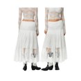 thumbnail image 2 of Jkerther  Women Lace Half Slip Skirt Pleated Skirt Flowy Y2K Floral Ruffled Lace Trim Long Slip Skirts Extender Underskirt, 2 of 8