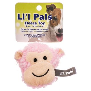 Li'l Pals Latex Monkey Dog Toy, Blue, 4-in