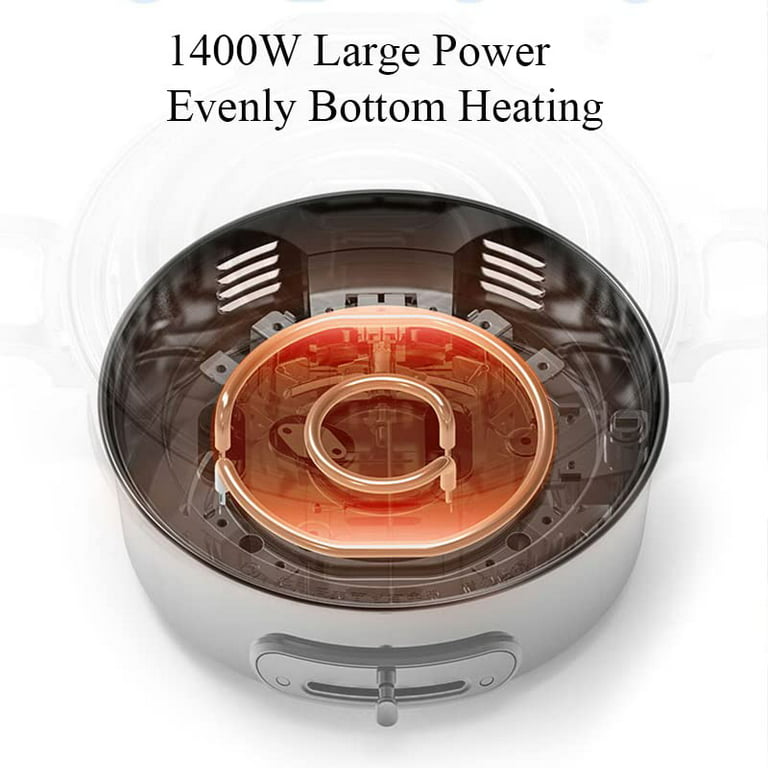 Joydeem Smart Lifting Electric Hot Pot, Steamer and Low Sugar Rice Cooker, Shabu Shabu Hot Pot, Food Grade Stainless Steel, 1500W, 4L