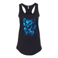 thumbnail image 2 of 3D Blue Skulls Trendy | Womens Fashion Jersey Racerback Tank Top, Black, Small, 2 of 4